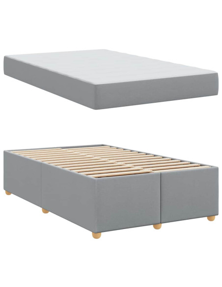 Struttura del letto Grigio chiaro 120 x 190 cm Tessuto