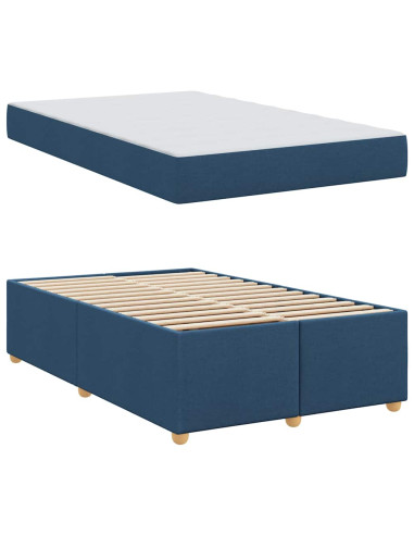 Struttura del letto con materasso Blu 120 x 190 cm Tessuto