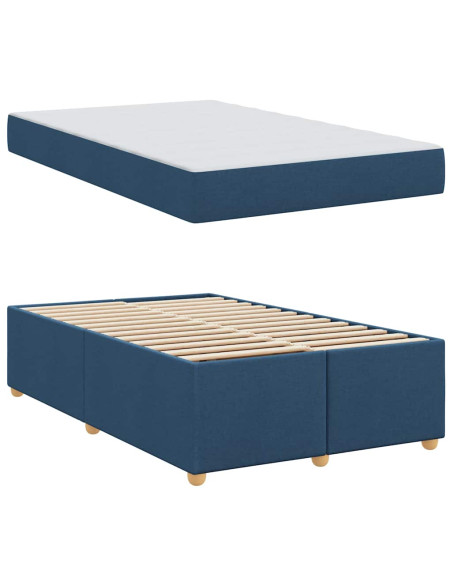 Struttura del letto con materasso Blu 120 x 190 cm Tessuto