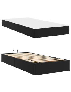Struttura letto con materasso con materasso 2 pcs Nero PVC