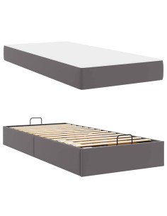 Struttura letto con materasso con materasso 2 pcs Grigio PVC