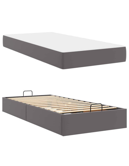 Struttura letto con materasso con materasso 2 pcs Grigio PVC
