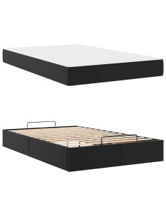 Struttura letto con materasso con materasso 2 pcs Nero PVC