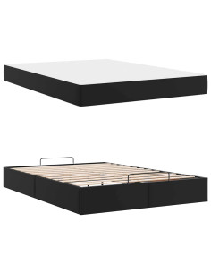Struttura letto con materasso con materasso 2 pcs Nero PVC