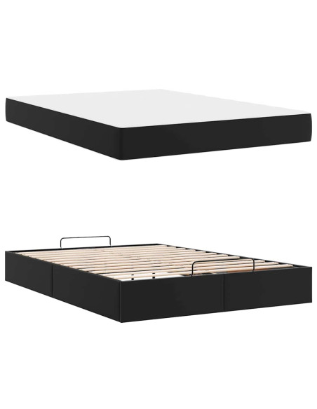 Struttura letto con materasso con materasso 2 pcs Nero PVC
