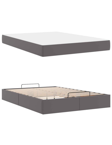 Struttura letto con materasso con materasso 2 pcs Grigio PVC