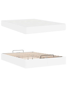 Struttura letto con materasso con materasso 2 pcs Bianco PVC