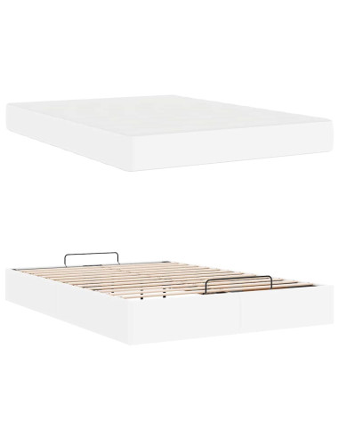 Struttura letto con materasso con materasso 2 pcs Bianco PVC