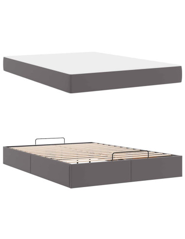Struttura letto con materasso con materasso 2 pcs Grigio PVC