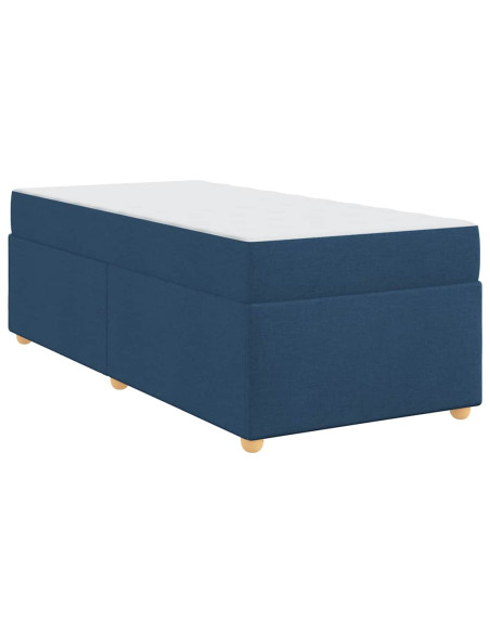 Struttura del letto con materasso Blu 80 x 200 cm Tessuto
