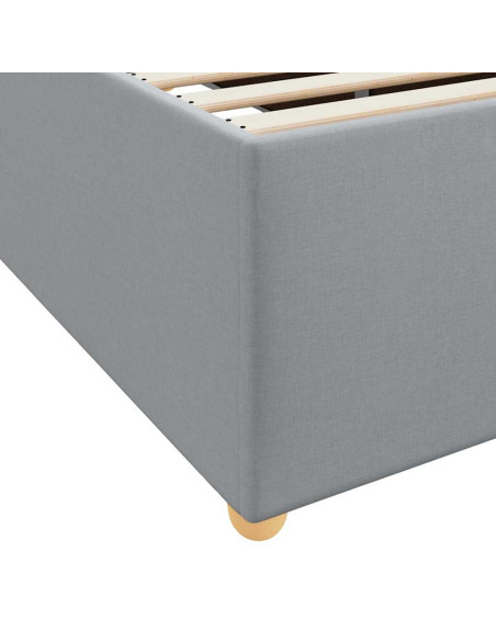 Struttura letto con materasso Grigio chiaro 90 x 190 cm Tessuto
