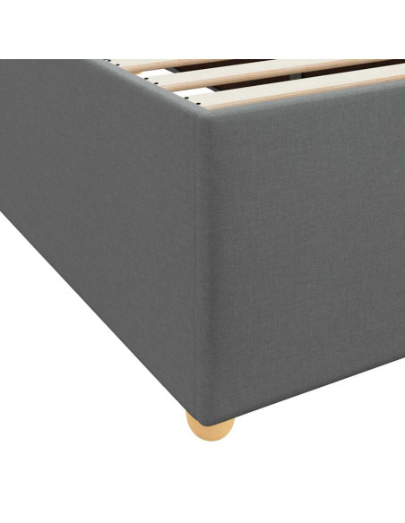Struttura letto con materasso Grigio scuro 90 x 190 cm Tessuto