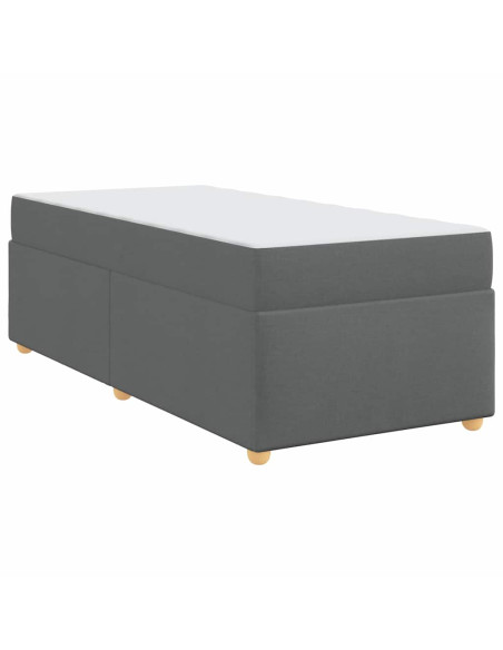 Struttura letto con materasso Grigio scuro 90 x 190 cm Tessuto