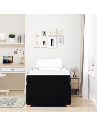 Struttura del letto con materasso Nero 90 x 190 cm Tessuto