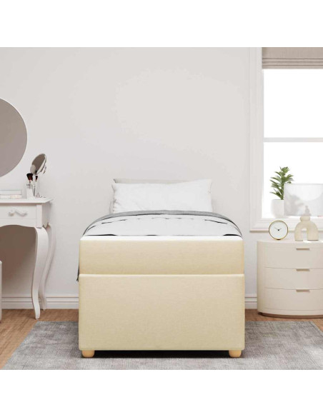 Struttura del letto Altro Crema 90 x 190 cm Tessuto
