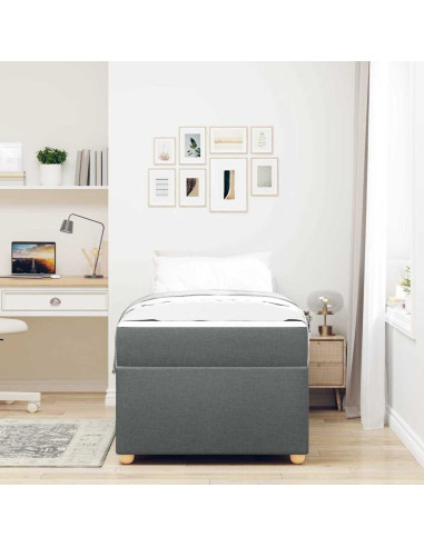 Struttura del letto Grigio scuro 90 x 200 cm Tessuto