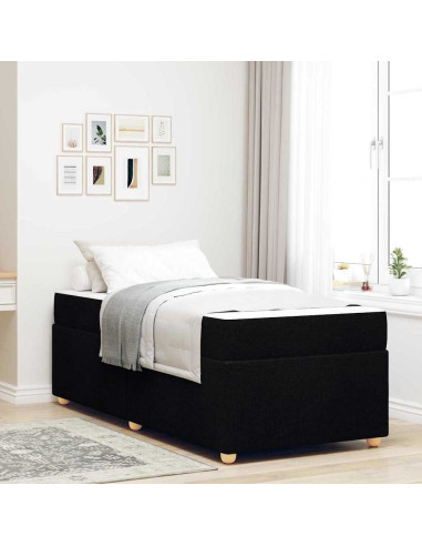 Struttura del letto con materasso Nero 90 x 200 cm Tessuto