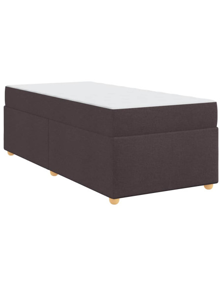 Struttura letto con materasso Marrone scuro 90 x 200 cm Tessuto
