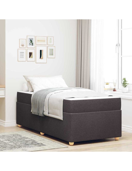 Struttura del letto Marrone Scuro 100 x 200 cm Tessuto