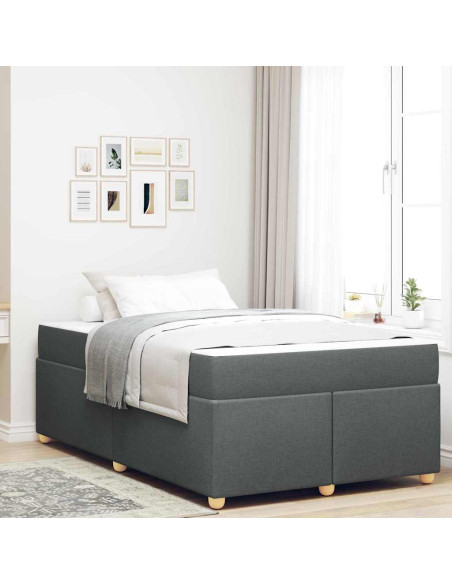 Struttura letto con materasso Grigio scuro 120 x 190 cm Tessuto
