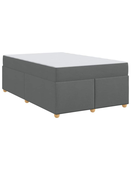 Struttura letto con materasso Grigio scuro 120 x 190 cm Tessuto