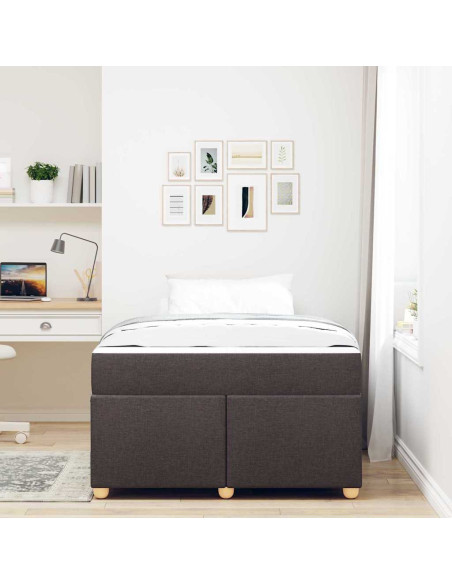 Struttura del letto Marrone Scuro 120 x 190 cm Tessuto