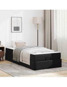 Struttura letto con materasso con materasso 2 pcs Nero PVC 2