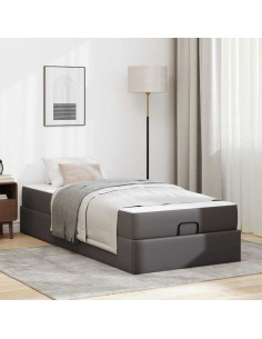 Struttura letto con materasso con materasso 2 pcs Grigio PVC 2
