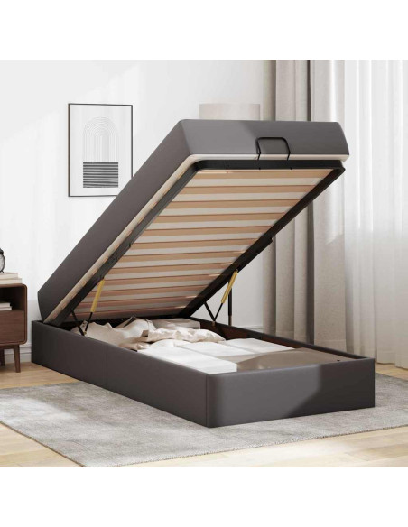 Struttura letto con materasso con materasso 2 pcs Grigio PVC