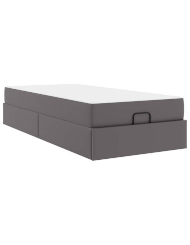 Struttura letto con materasso con materasso 2 pcs Grigio PVC