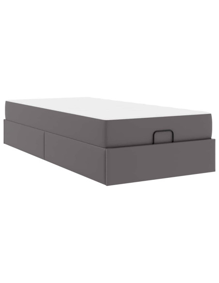 Struttura letto con materasso con materasso 2 pcs Grigio PVC