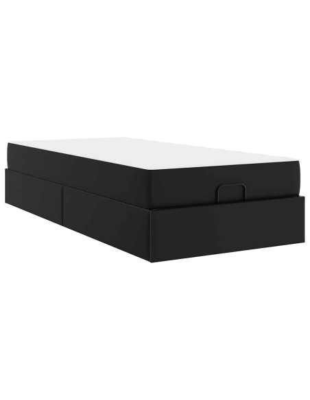 Struttura letto con materasso Nero 100 x 200 cm Pelle sintetica
