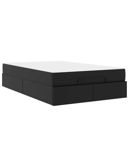 Struttura letto con materasso con materasso 2 pcs Nero PVC