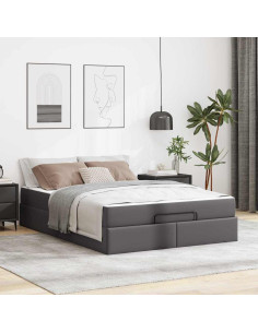 Struttura letto con materasso con materasso 2 pcs Grigio PVC 2