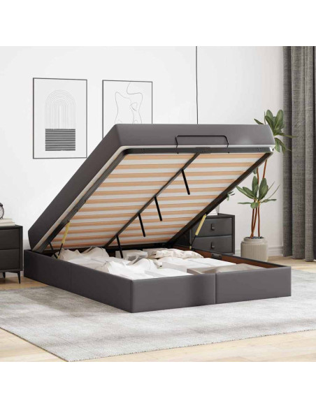 Struttura letto con materasso con materasso 2 pcs Grigio PVC