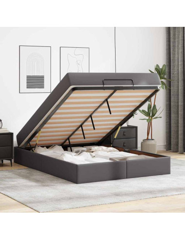 Struttura letto con materasso con materasso 2 pcs Grigio PVC