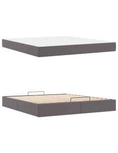 Struttura letto con materasso con materasso 2 pcs Grigio PVC