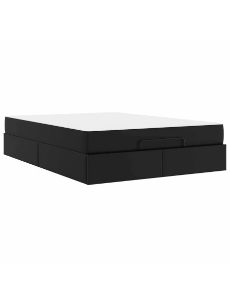Struttura letto con materasso Nero 160 x 200 cm Pelle sintetica