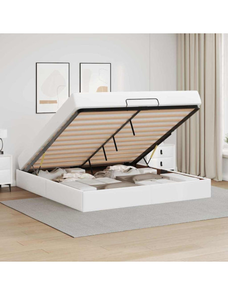 Struttura letto con materasso con materasso 2 pcs Bianco PVC