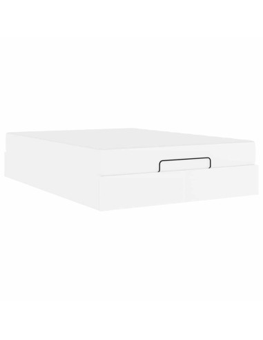 Struttura letto con materasso con materasso 2 pcs Bianco PVC