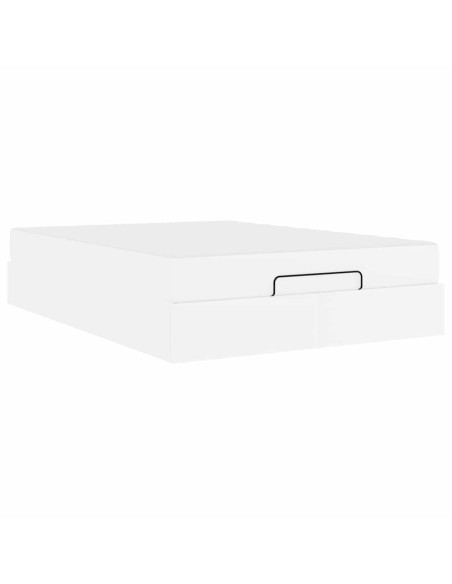 Struttura letto con materasso con materasso 2 pcs Bianco PVC