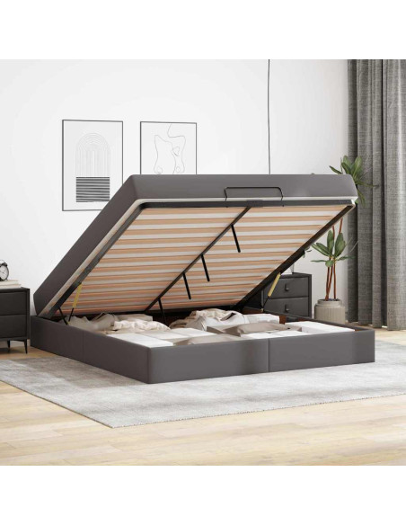 Struttura letto con materasso con materasso 2 pcs Grigio PVC