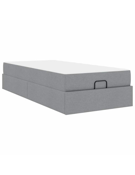 Struttura letto con materasso 2 pcs Grigio chiaro Tessuto