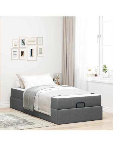 Struttura letto con materasso 2 pcs Grigio Sfumato Tessuto