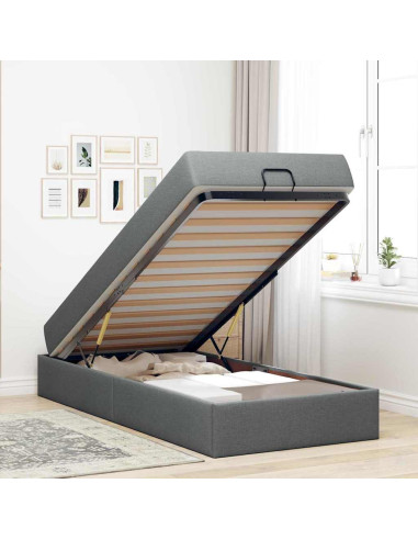 Struttura letto con materasso 2 pcs Grigio Sfumato Tessuto