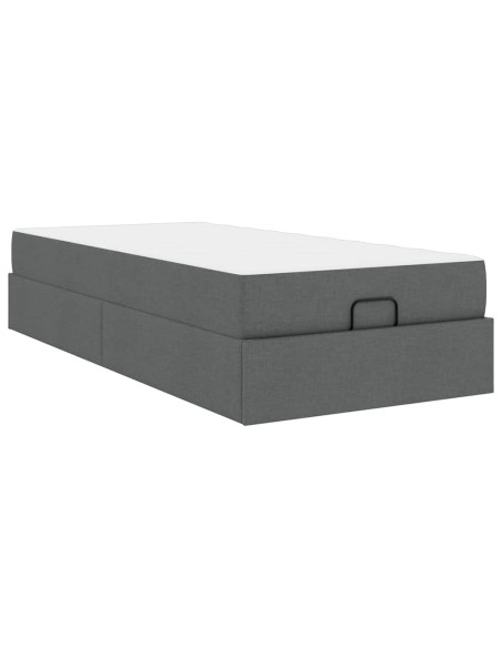 Struttura del letto Grigio scuro 90 x 190 cm Tessuto