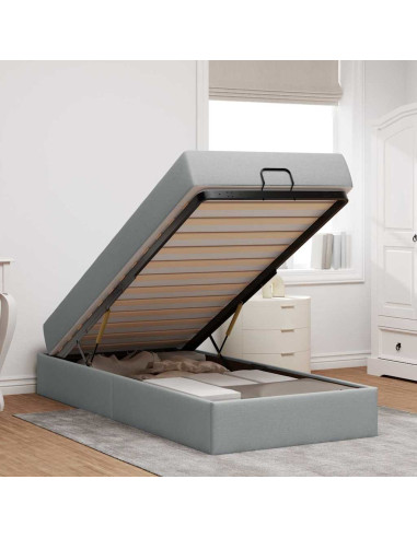 Struttura letto con materasso 2 pcs Grigio chiaro Tessuto