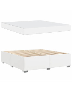 Struttura del letto con materasso Bianco 180 x 200 cm Tessuto