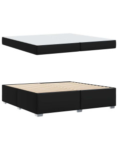 Struttura del letto con materasso Nero 200 x 200 cm Tessuto
