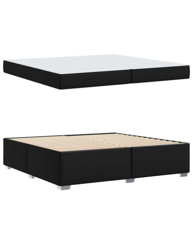 Struttura del letto con materasso Nero 200 x 200 cm Tessuto